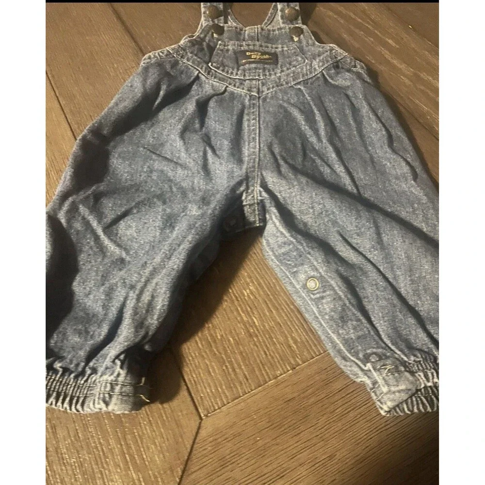 Vintage OshKosh Baby B'Gosh Vintage Bubble Overalls  Romper 1980s 6-9 Mo Denim